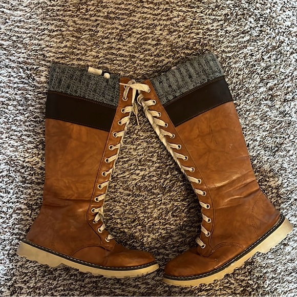 Shoes - Lace tall boots